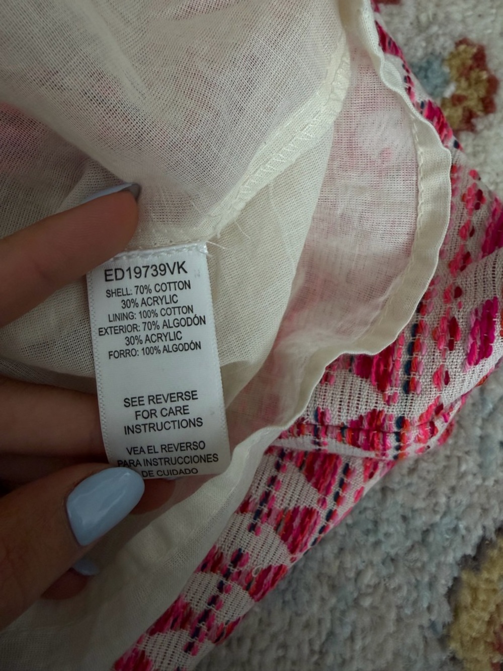VICI pink and cream embroidered boho tiered mini dress - Picture 5 of 5